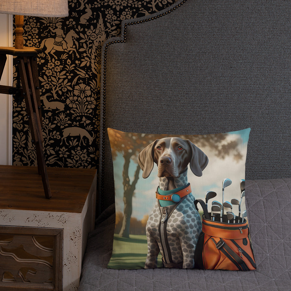 German Shorthaired Pointer Golfer- Premium Pillow