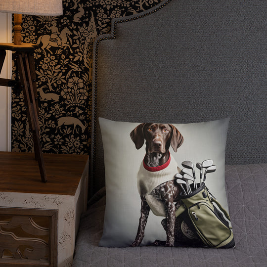 German Shorthaired Pointer Golfer- Premium Pillow v4