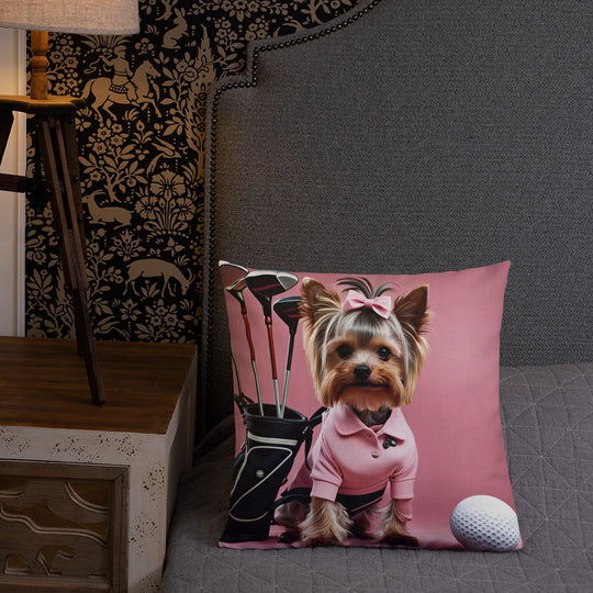 Yorkshire Terrier Golf- Premium Pillow