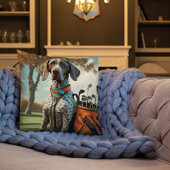 German Shorthaired Pointer Golfer- Premium Pillow
