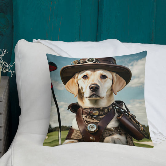 Premium Pillow-Labrador Retriever Golfer V20