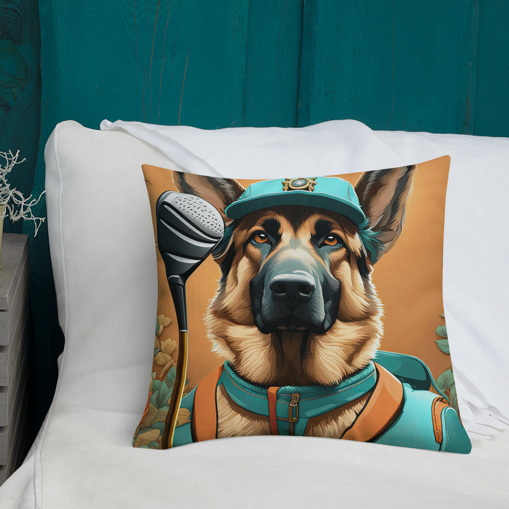 German Shepherd Golfer- Premium Pillow