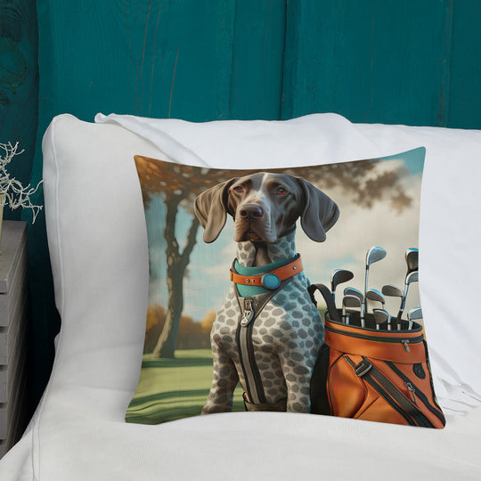 German Shorthaired Pointer Golfer- Premium Pillow