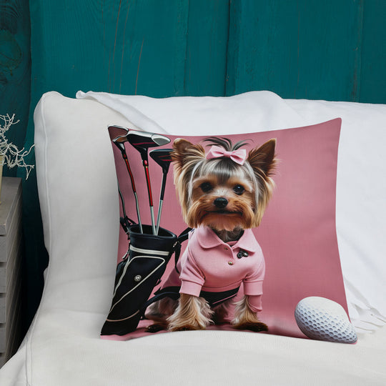 Yorkshire Terrier Golf- Premium Pillow