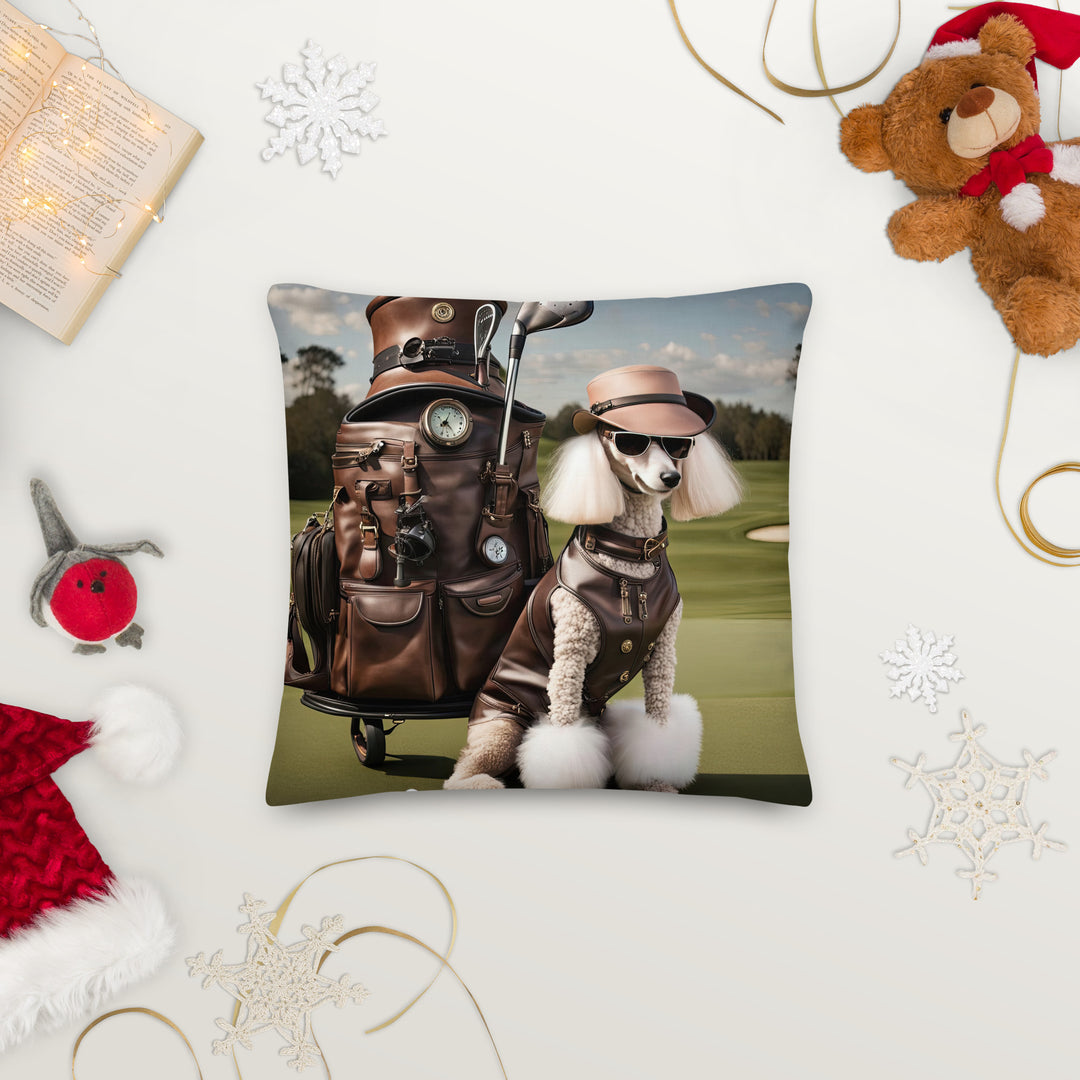 Poodle Golfer- Premium Pillow v3