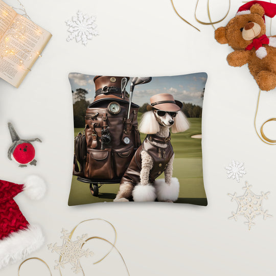 Poodle Golfer- Premium Pillow v3