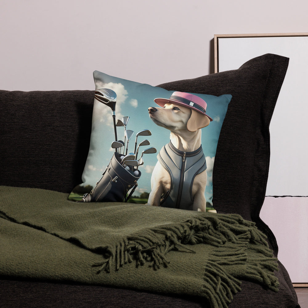 Premium Pillow-Labrador Retriever Golfer V4