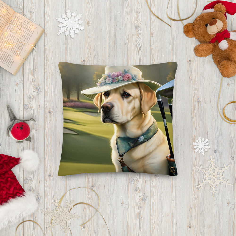 Premium Pillow-Labrador Retriever Golfer V5