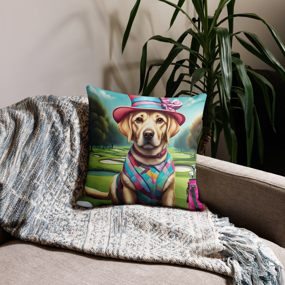 Premium Pillow-Labrador Retriever Golfer V9