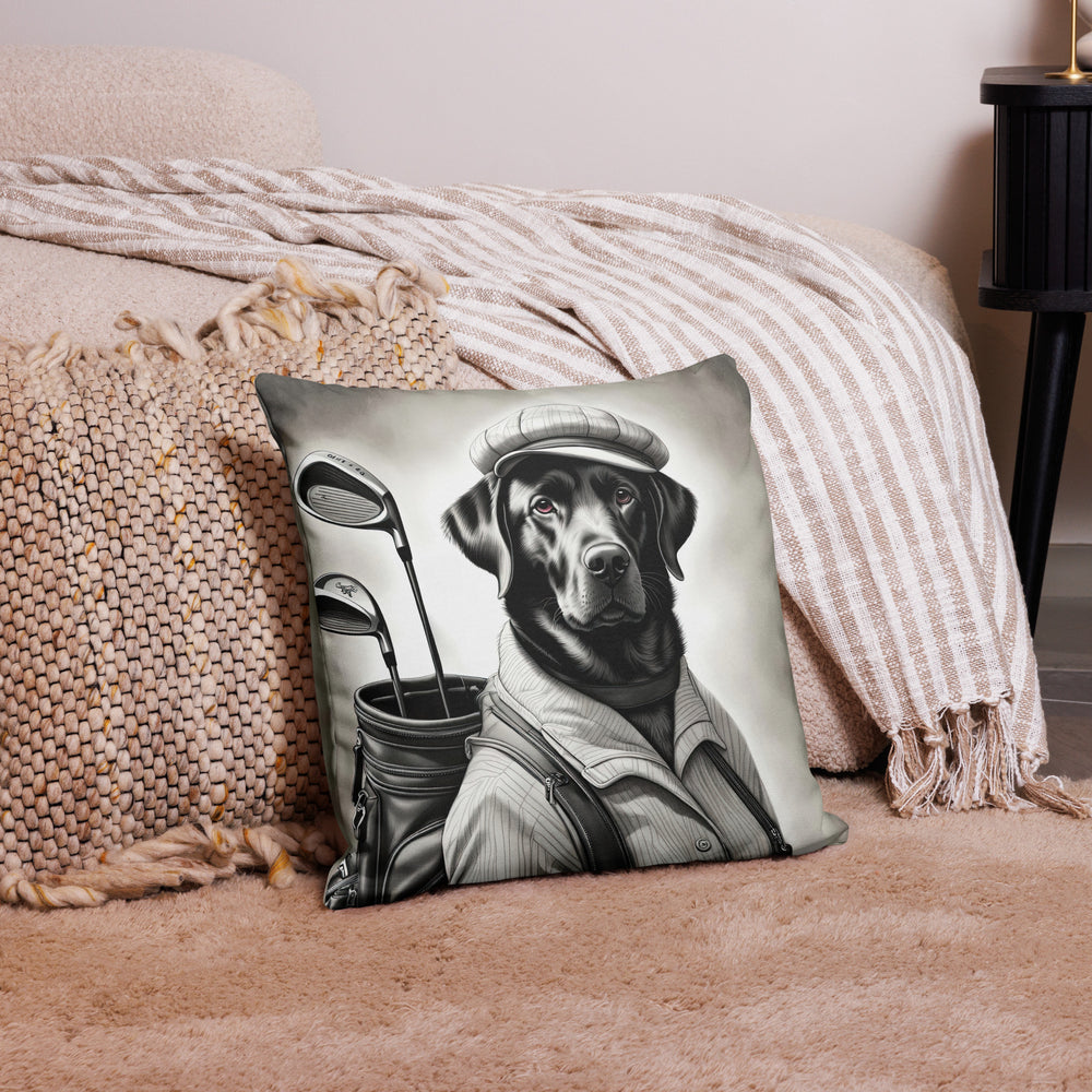 Premium Pillow-Labrador Retriever Golfer V11