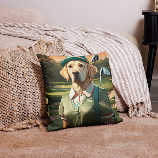 Premium Pillow-Labrador Retriever Golfer V14