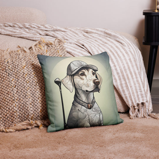 Premium Pillow-Labrador Retriever Golfer V22