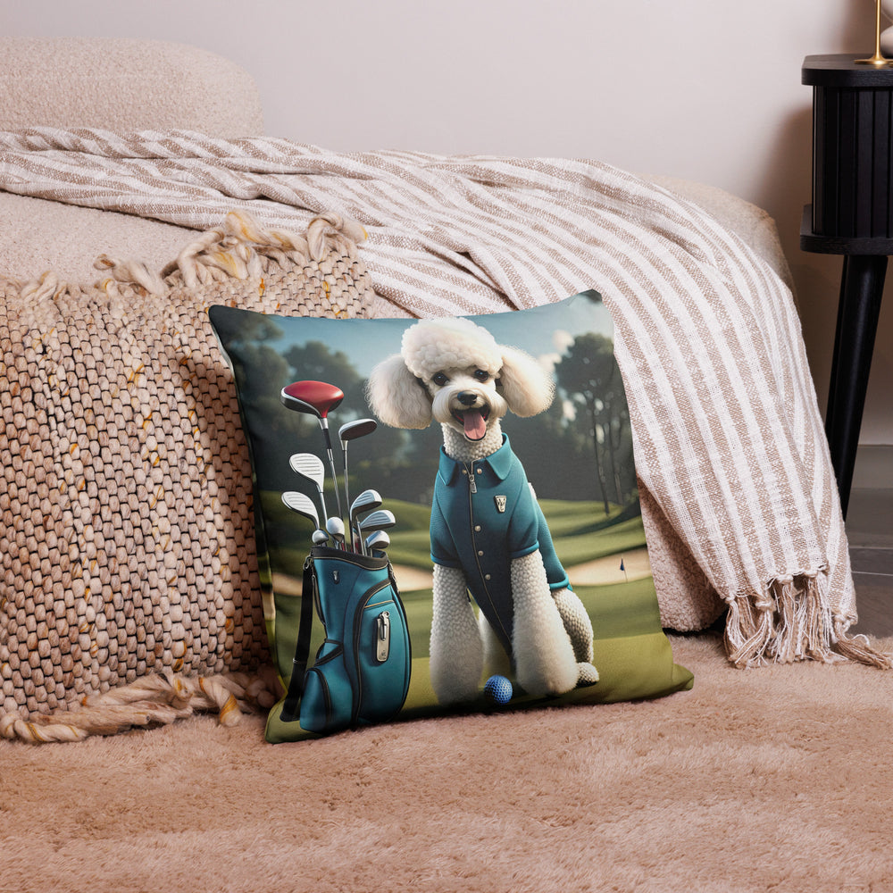 Poodle Golfer- Premium Pillow