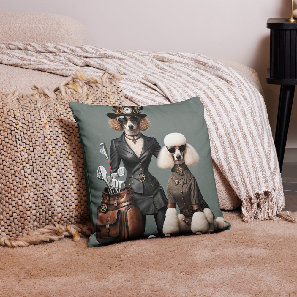Poodle Golfer- Premium Pillow v2