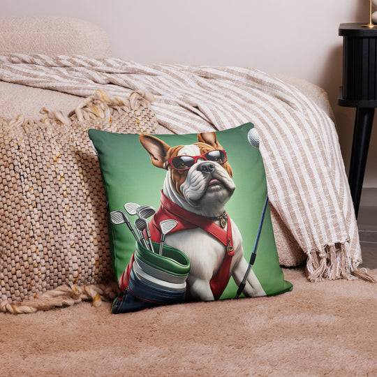 Bulldog Golfer- Premium Pillow v2