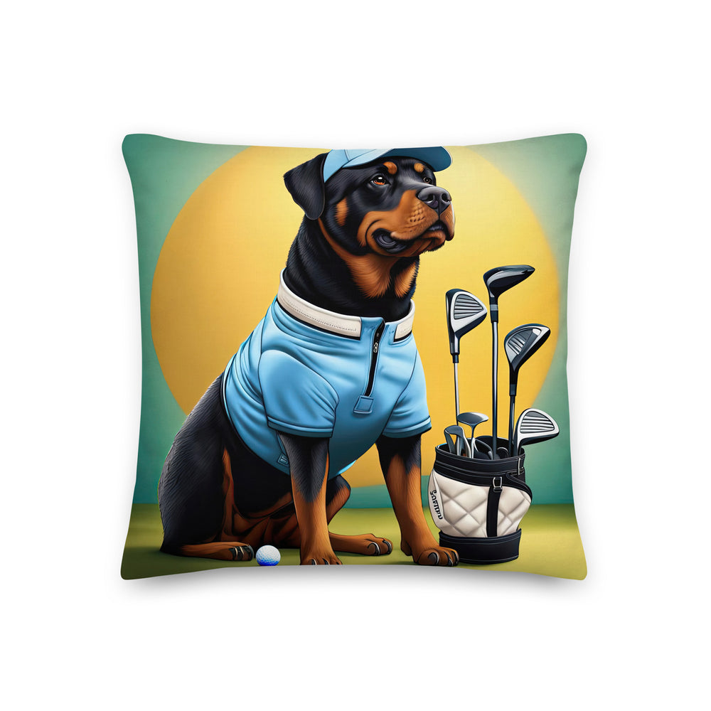 Rottweiler Golfer- Premium Pillow v2