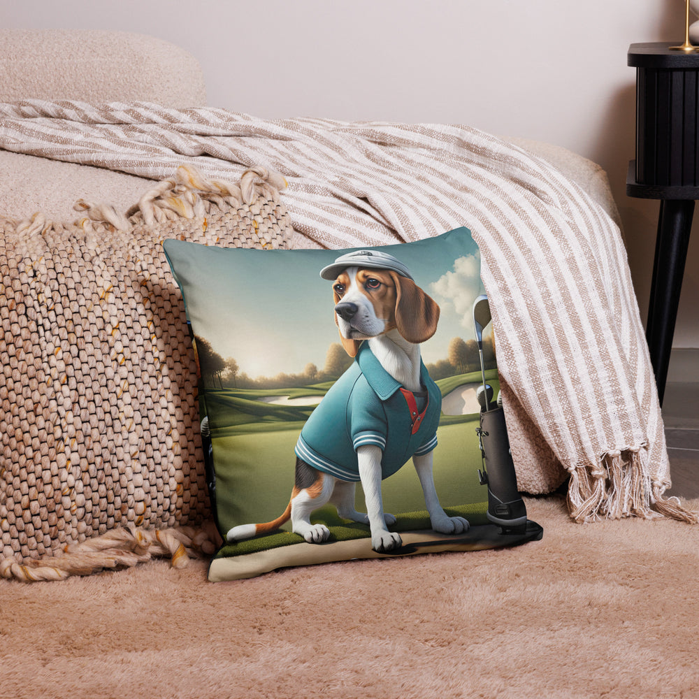 Beagle Golfer- Premium Pillow v2