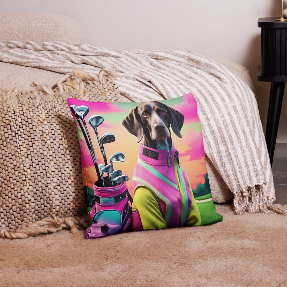 German Shorthaired Pointer Golfer- Premium Pillow v3