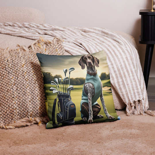 German Shorthaired Pointer Golfer- Premium Pillow v2