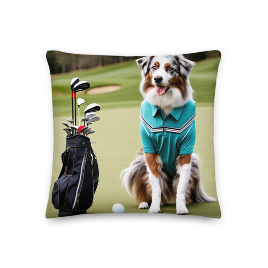 Australian Shepherd Golfer- Premium Pillow v4