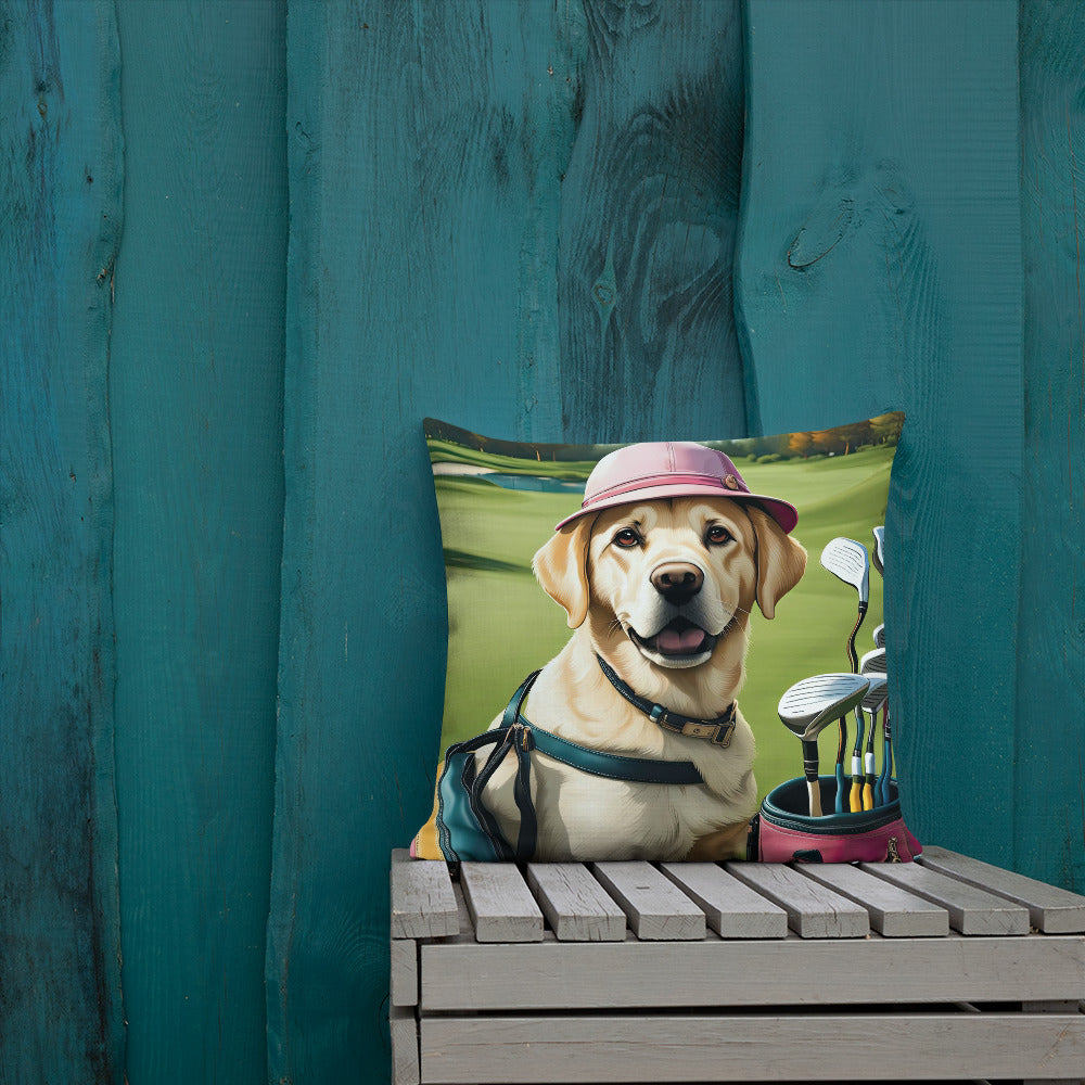 Premium Pillow-Labrador Retriever Golfer V19