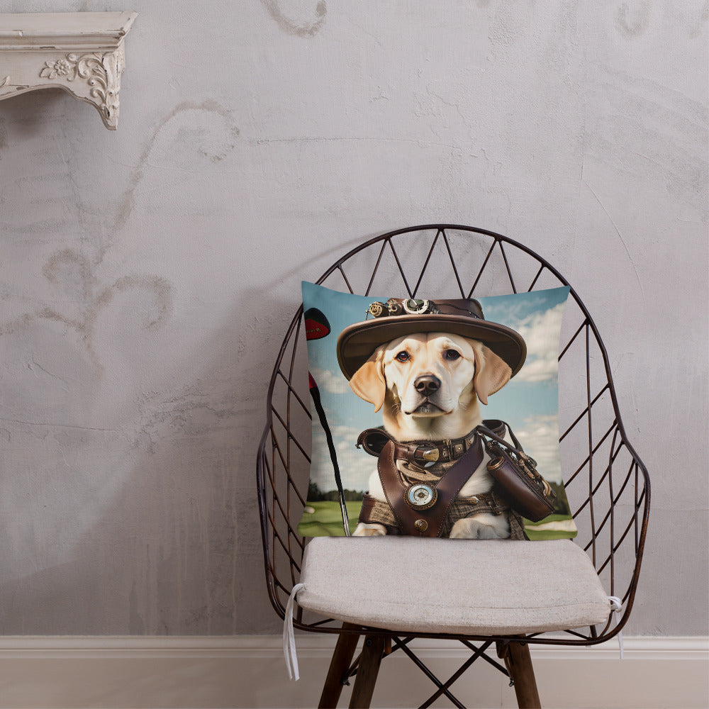 Premium Pillow-Labrador Retriever Golfer V20