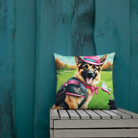 German Shepherd Golfer- Premium Pillow v2