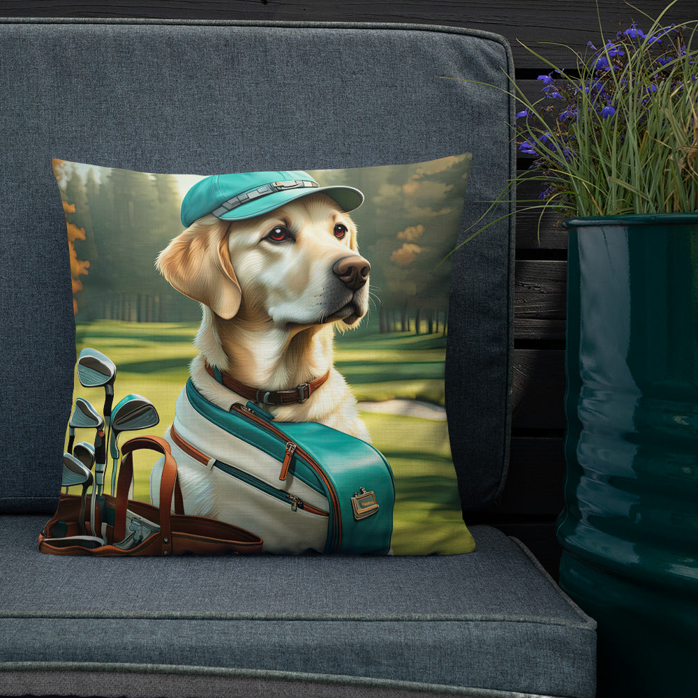 Premium Pillow-Labrador Retriever Golfer V10