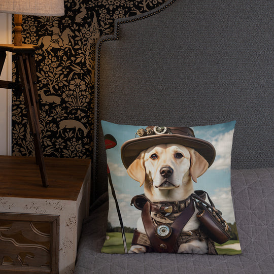 Premium Pillow-Labrador Retriever Golfer V20