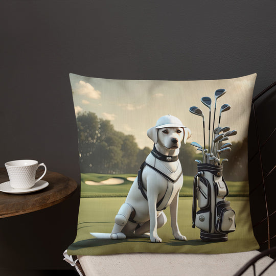 Premium Pillow-Labrador Retriever Golfer V6