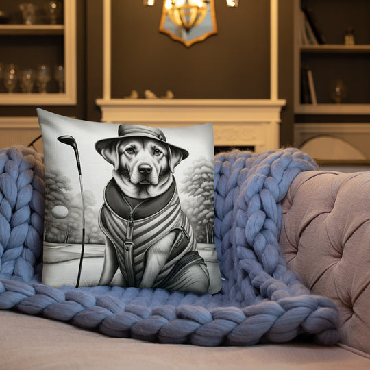 Premium Pillow-Labrador Retriever Golfer V7