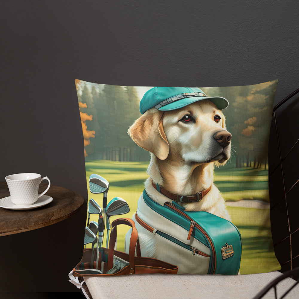 Premium Pillow-Labrador Retriever Golfer V10