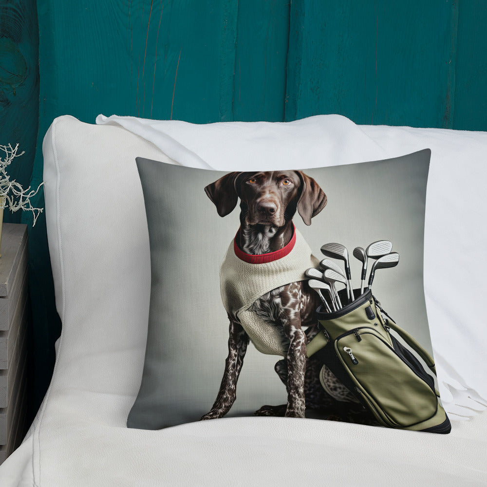 German Shorthaired Pointer Golfer- Premium Pillow v4