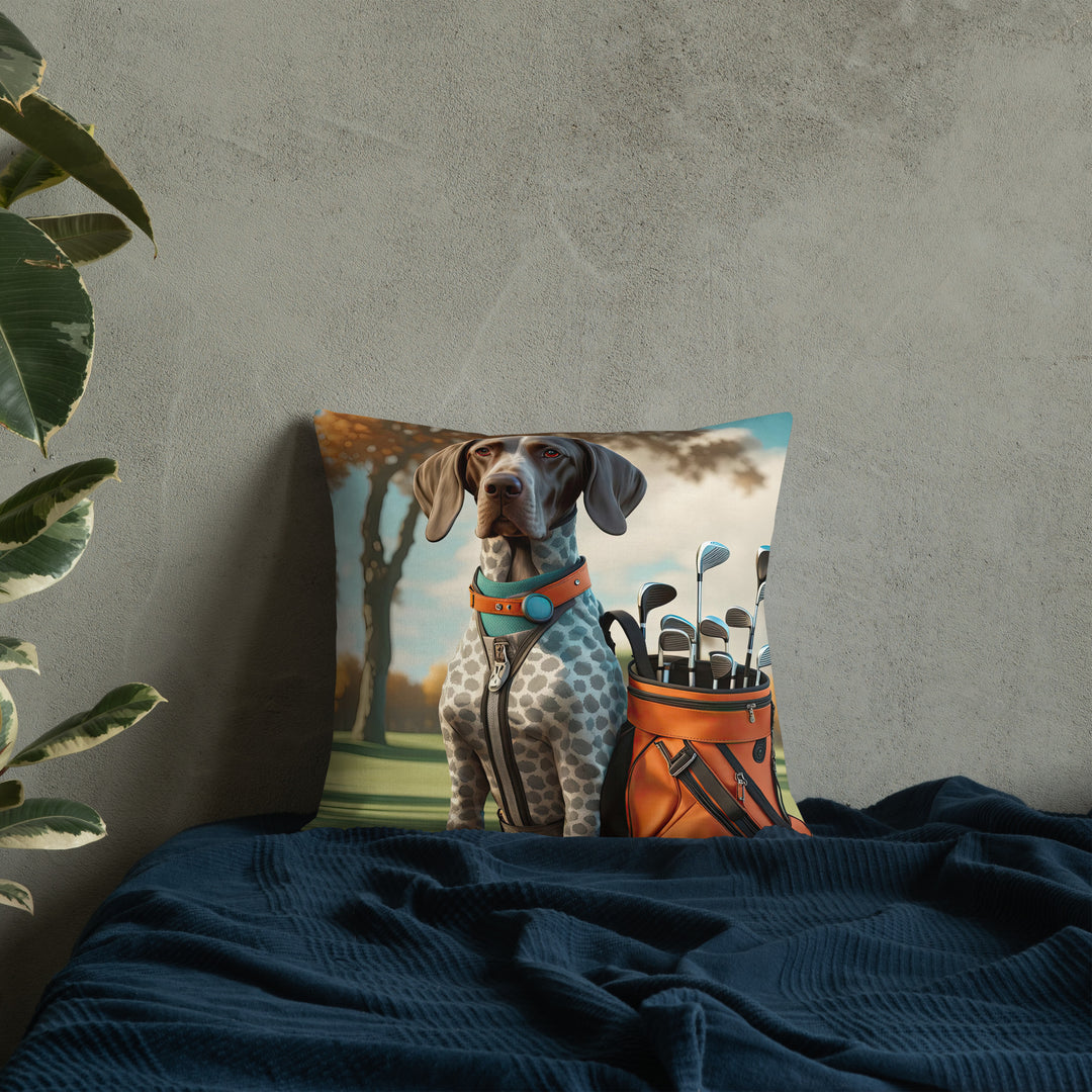 German Shorthaired Pointer Golfer- Premium Pillow
