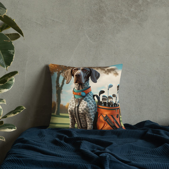 German Shorthaired Pointer Golfer- Premium Pillow