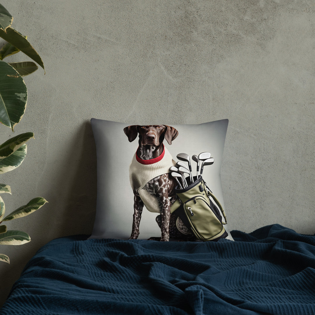 German Shorthaired Pointer Golfer- Premium Pillow v4