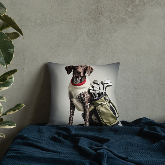 German Shorthaired Pointer Golfer- Premium Pillow v4