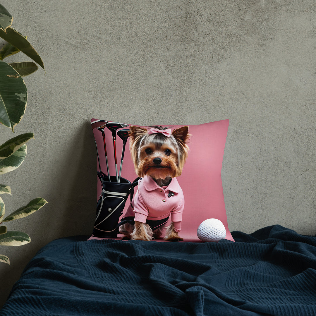 Yorkshire Terrier Golf- Premium Pillow