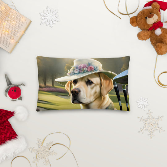 Premium Pillow-Labrador Retriever Golfer V5