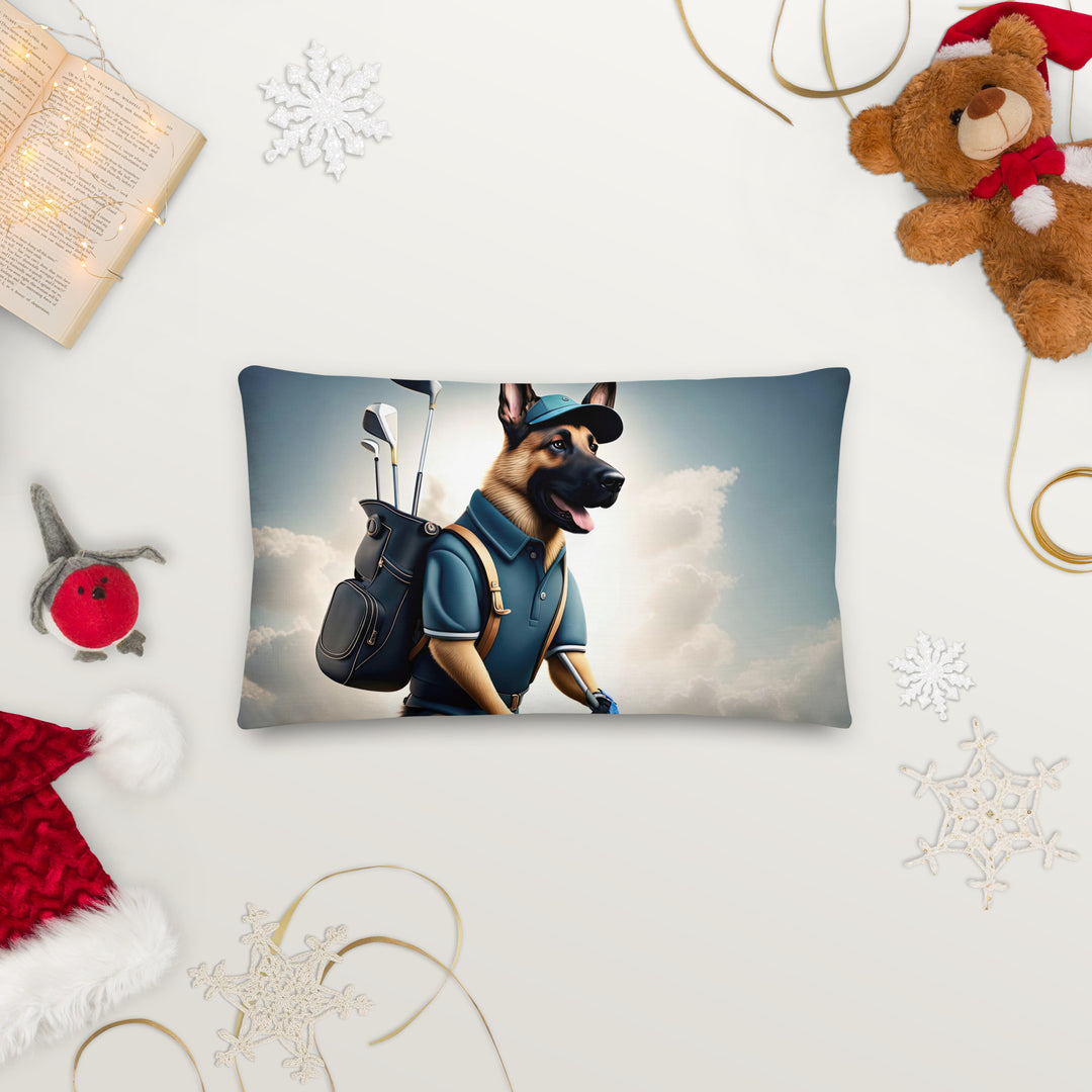 German Shepherd Golfer- Premium Pillow v5