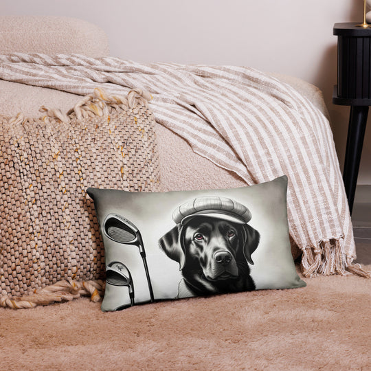 Premium Pillow-Labrador Retriever Golfer V11