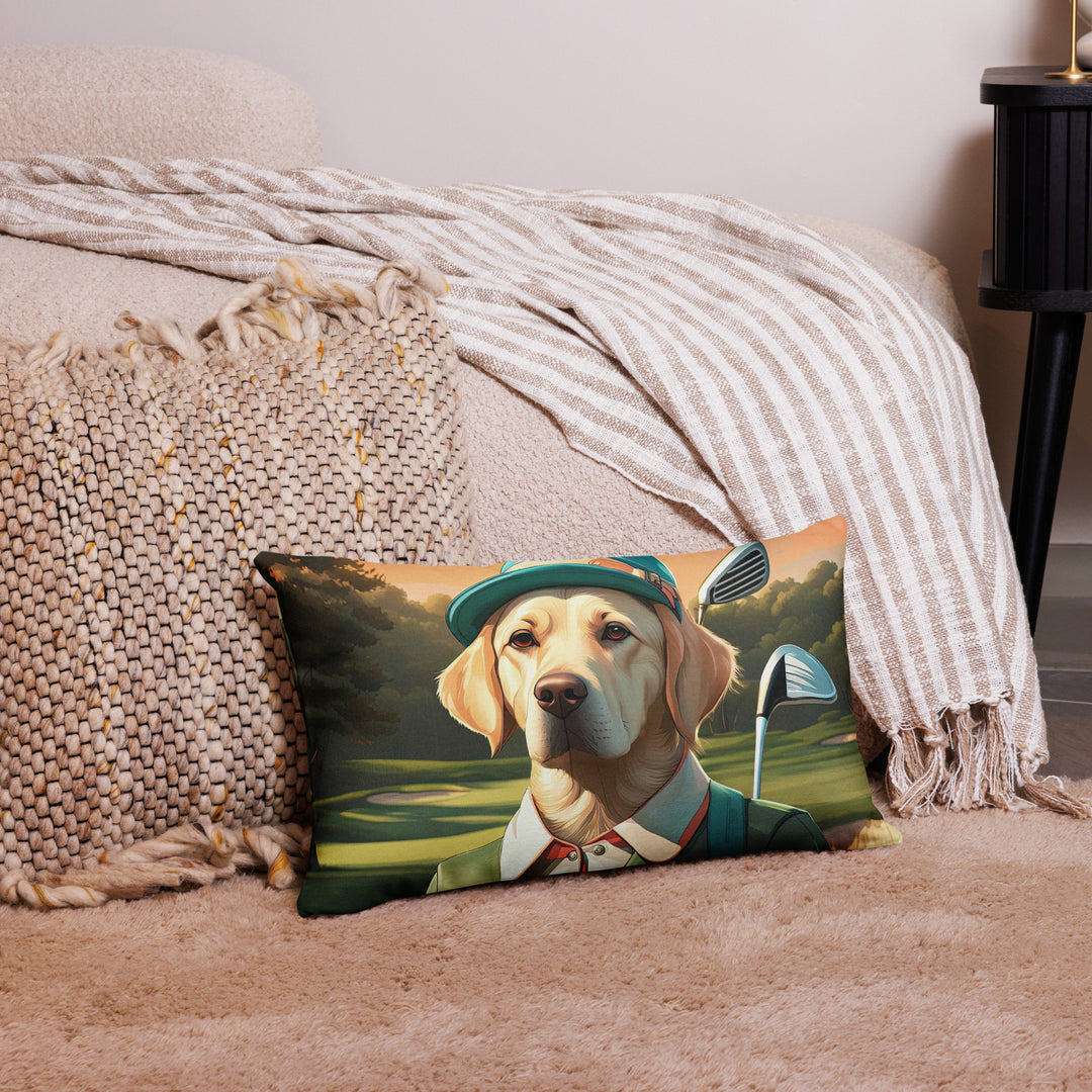 Premium Pillow-Labrador Retriever Golfer V14