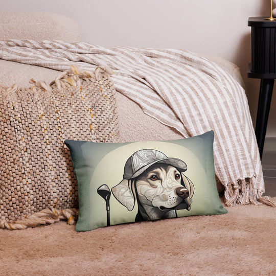 Premium Pillow-Labrador Retriever Golfer V22