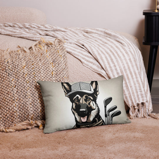 German Shepherd Golfer- Premium Pillow v4