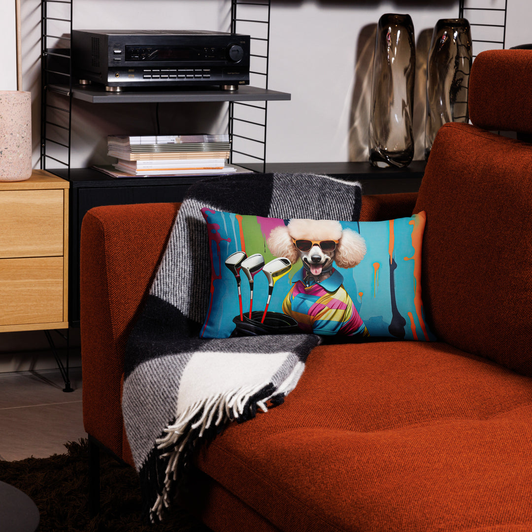 Poodle Golfer- Premium Pillow v4