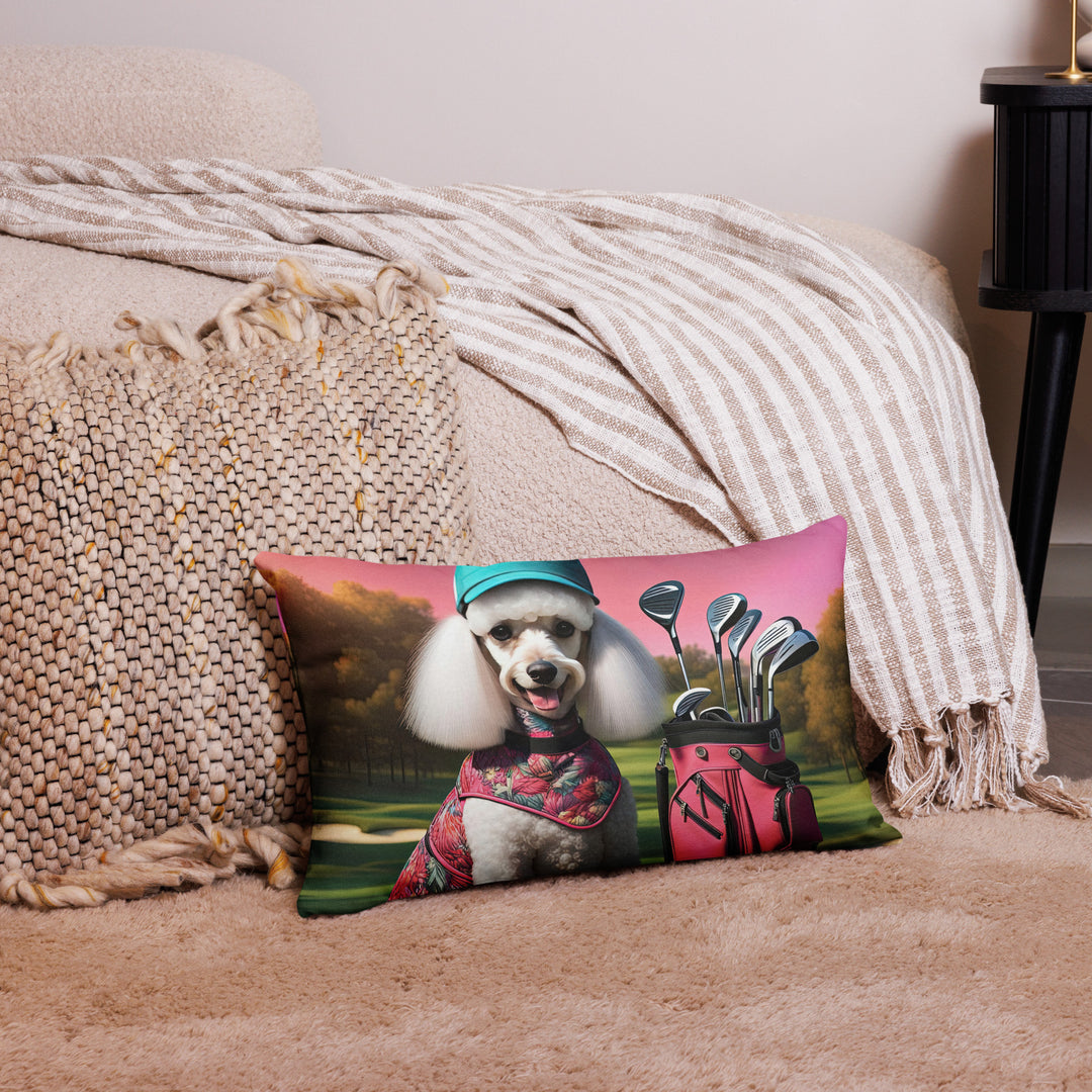 Poodle Golfer- Premium Pillow v5