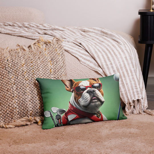 Bulldog Golfer- Premium Pillow v2