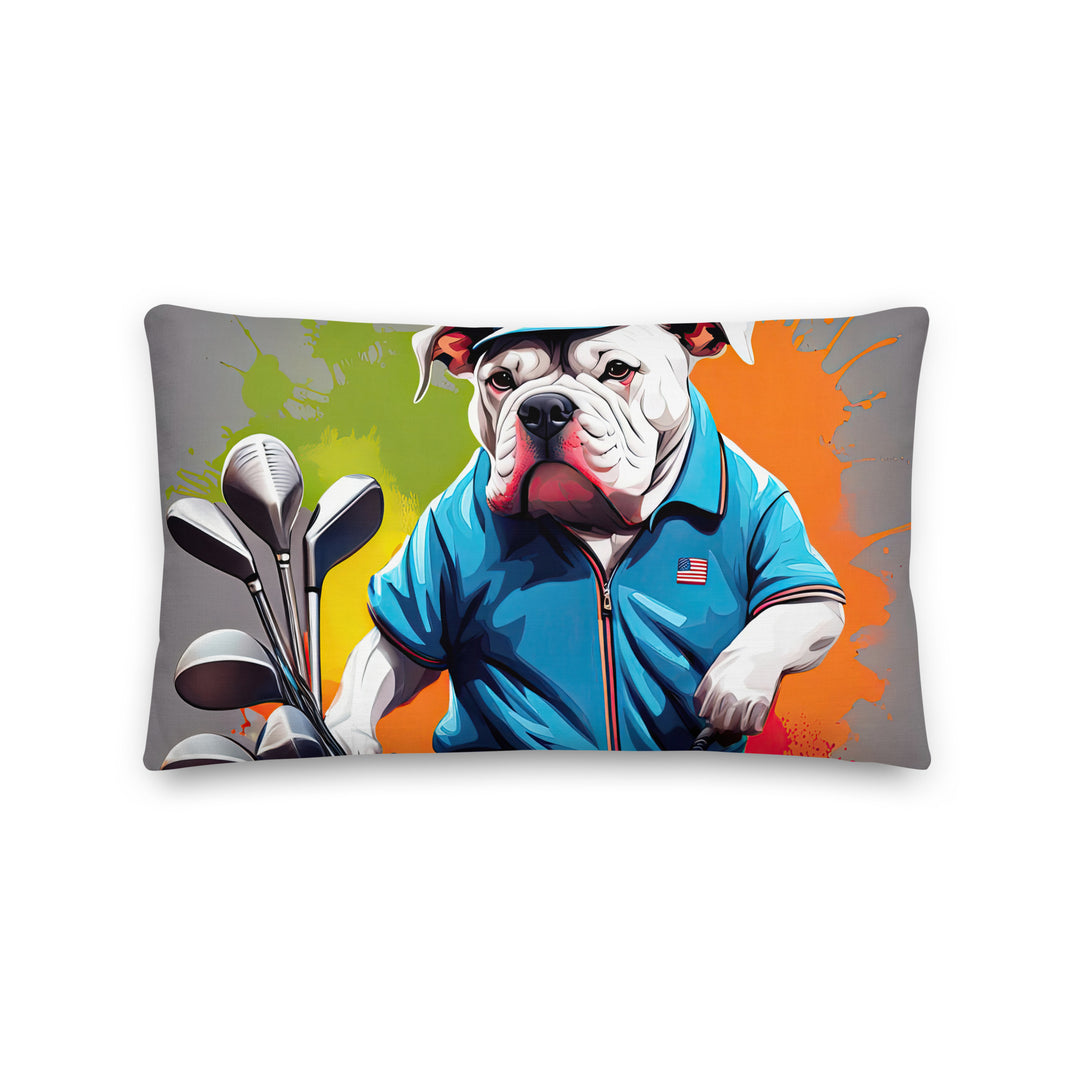 Bulldog Golfer- Premium Pillow v3