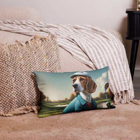 Beagle Golfer- Premium Pillow v2