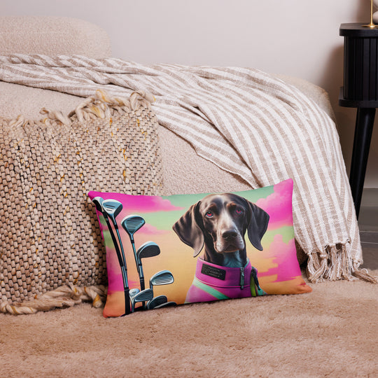 German Shorthaired Pointer Golfer- Premium Pillow v3